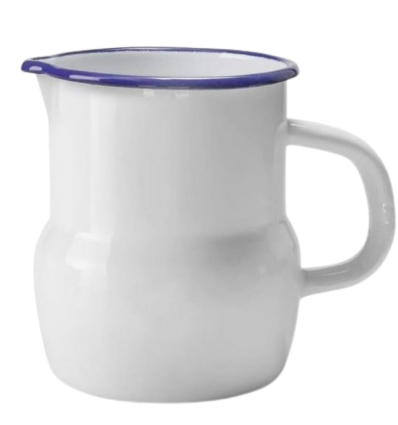 Jarra esmaltada blanca vintage 0,75 L | 6 uds