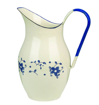 Jarra esmaltada Sena blanca decorada 2,5 L | 6 uds