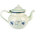 Tetera Vintage Blanca Decoración Azul 0,7 L | Sena | 6 uds