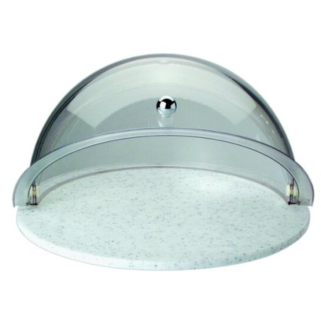 APS 9081 Plateau d’exposition rond poliet. Avec cloche ø38x24cm