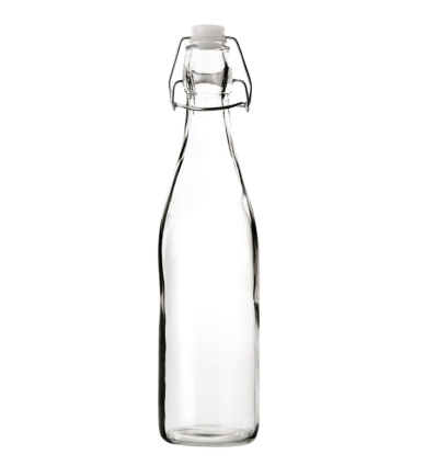 Botella de Cristal Vintage 0,5 L | Tapón Hermético | 6 uds