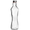 Botella de Cristal Lazo 1 L | Tapa Acero Inox | 6 uds