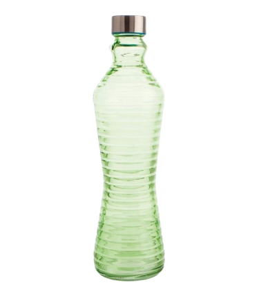 Botella Cristal LINE 1 L | Tapón Verde | 6 uds