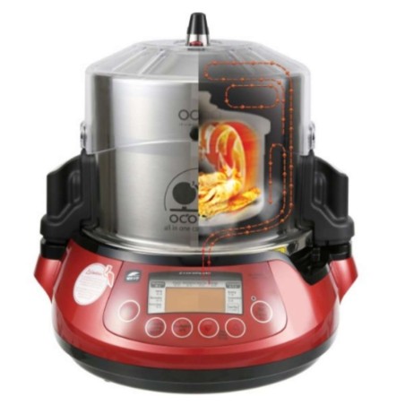 Olla Doble Cocción y Presión Automática roja |Olla eléctrica|100% CHEF