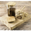 Tarro Vidrio 0,8 L con Tapa Bambú + Cucharilla | Set 2 uds