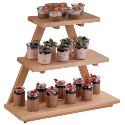 Expositor Buffet "Triangle" 3 Niveles de Madera |APS Ref. 13966
