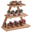 Expositor de Buffet "Triangle" con 3 Estantes de Madera |APS Ref. 13966