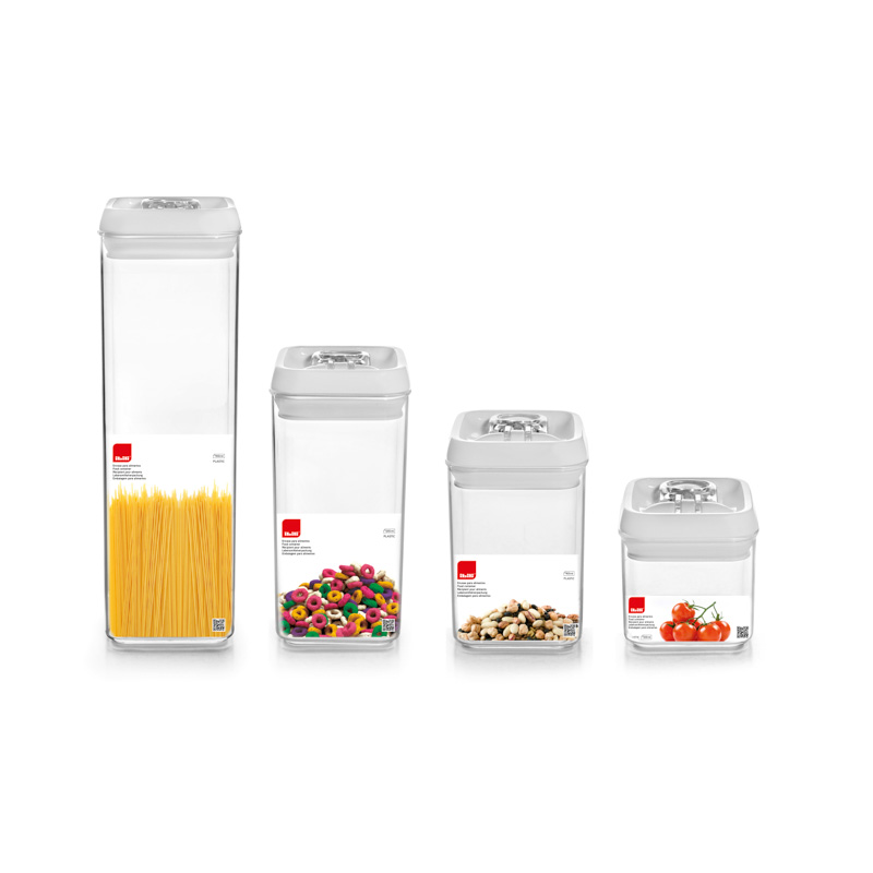 Tarro Hermético Square 1,2 L | 6 uds | Ibili 797112 | Alium Pro