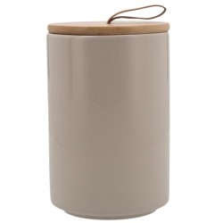 Tarro Cerámico 0,85 L Beige con Tapa | 6 uds | Quid OZON |Alium Pro