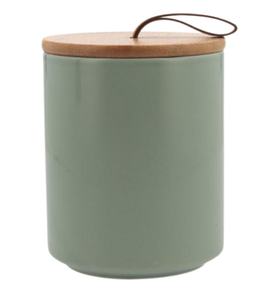 Tarro Cerámico Verde con Tapa 0,63 L | 6 uds