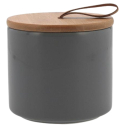 Tarro Cerámico OZON Gris 44 cl | Con Tapa Bambú | 6 uds