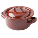 Cacerolas con tapa en acero esmaltado en color teja Ø 12 x 6,5 cm / 500 ml (6 UNIDADES) 100% CHEF 220/0003