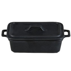 Olla Rectangular Mini Atlantic 15 cm con Tapa | Porcelana Hostelería