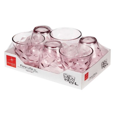 Vasos agua rosas FLORA 26 cl (6 uds) | Elegancia y calidad | Bormioli
