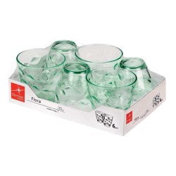 Vasos agua verdes FLORA 26 cl (6 uds) | Diseño resistente | Bormioli