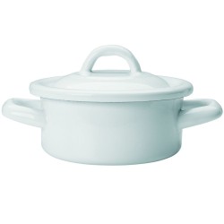 Olla Mini 12 cm | Vintage Blue Blanco | Acero Esmaltado | IBILI