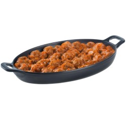 Cazuela Mini Oval 21x14 cm | Melamina Negra | 12 uds | Pujadas