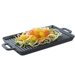 Parrilla Mini Acanalada 26x16 cm | Melamina Negra | 12 uds | Pujadas