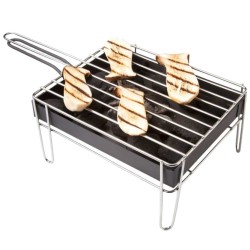 Mini Parrilla Sobremesa 25x20 cm | Acero Inox | 1 ud | 100% Chef