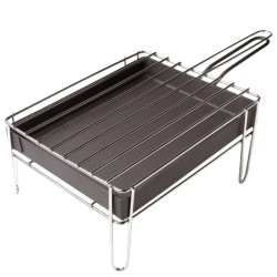Mini Parrilla Sobremesa 25x20 cm | Acero Inox | 1 ud | 100% Chef