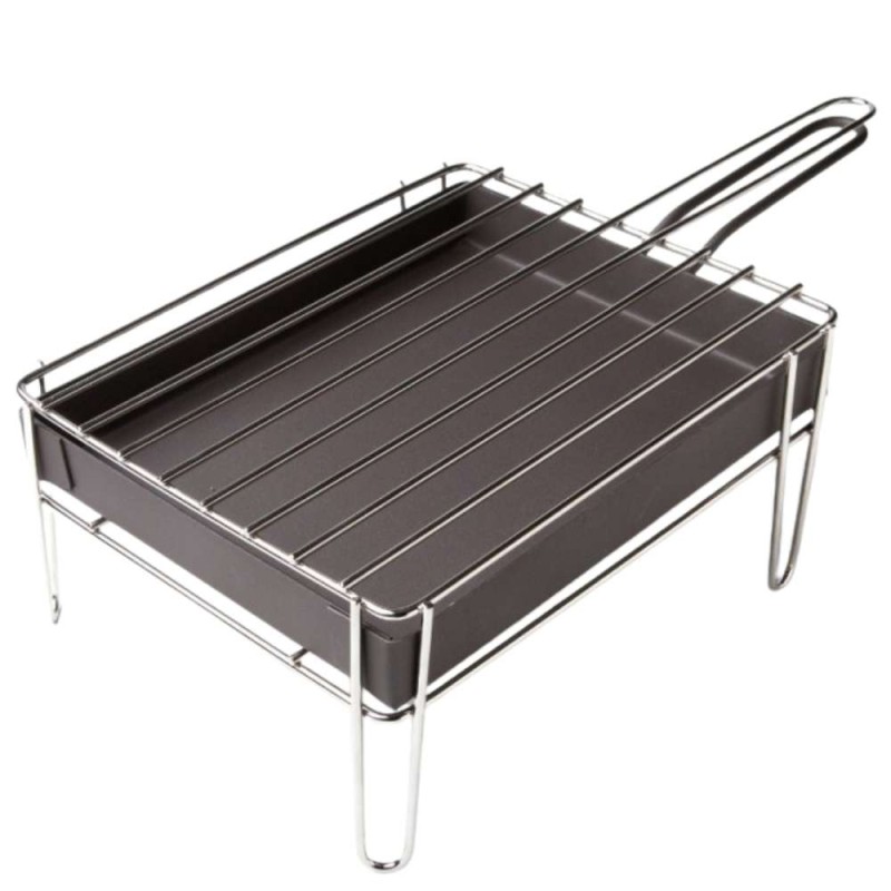 Mini Parrilla Sobremesa 25x20 cm | Acero Inox | 1 ud | 100% Chef