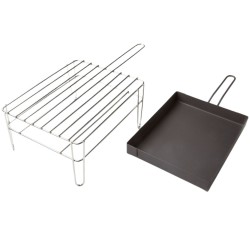 Mini Parrilla Sobremesa 25x20 cm | Acero Inox | 1 ud | 100% Chef