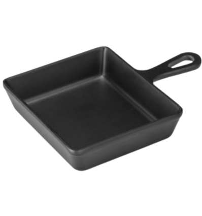 Sartén Mini de Melamina Negra | 12x10 cm | 6 uds