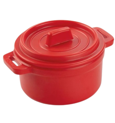 Mini Olla Redonda con Tapa Ø10 cm Roja