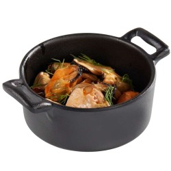 Mini Cacerola Negra Ø9 cm con Tapa | PUJADAS P23842 | Pack 12 | Alium