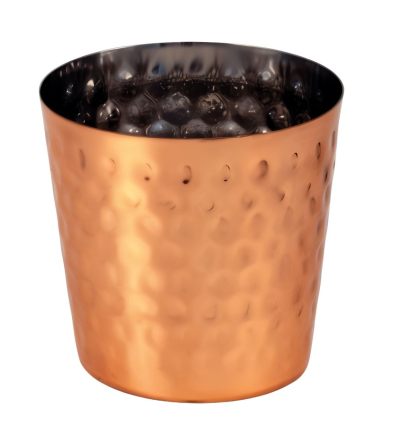 Mini Cubo Cobre Martillado 8,5 cm | Acero Inox | 12 uds