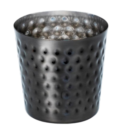 Mini Cubo Negro Martillado 8,5 cm | Caja 12 ud