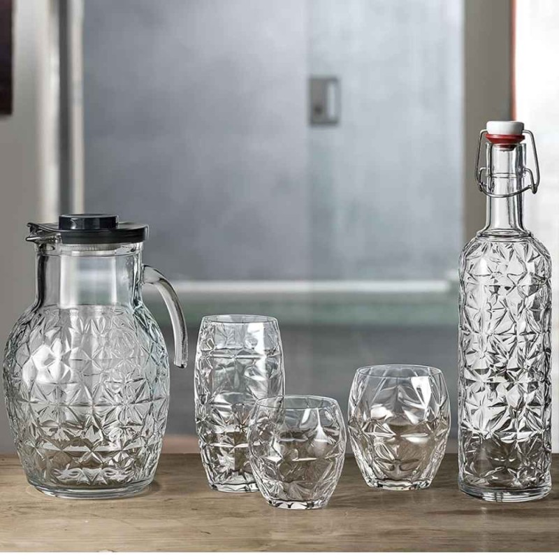 Vasos PREZIOSO 50 cl (4 uds) | Vidrio martillado, alta transparencia