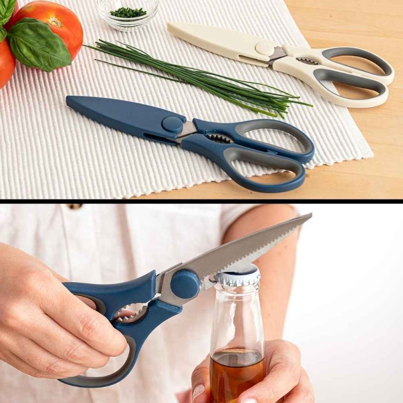 Tijeras multiusos BALTIC 21 cm con funda | Cascanueces y abrebotellas