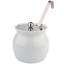Salsera 0,8 L con tapa | Porcelana y Acero | APS 83311