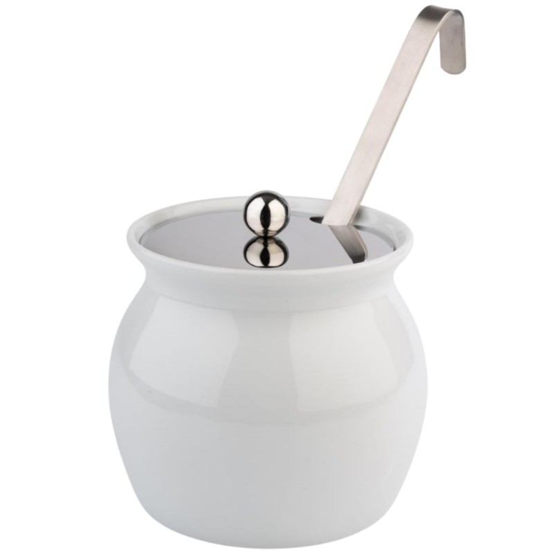 Salsera 0,8 L con tapa | Porcelana y Acero | APS 83311