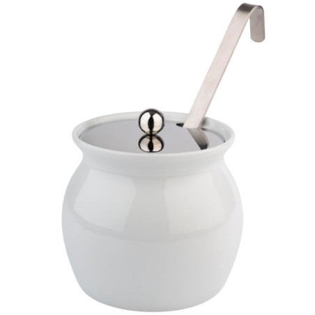 Salsera 0,8 L con tapa | Porcelana y Acero | APS 83311