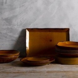 Plato HARVEST llano Marrón