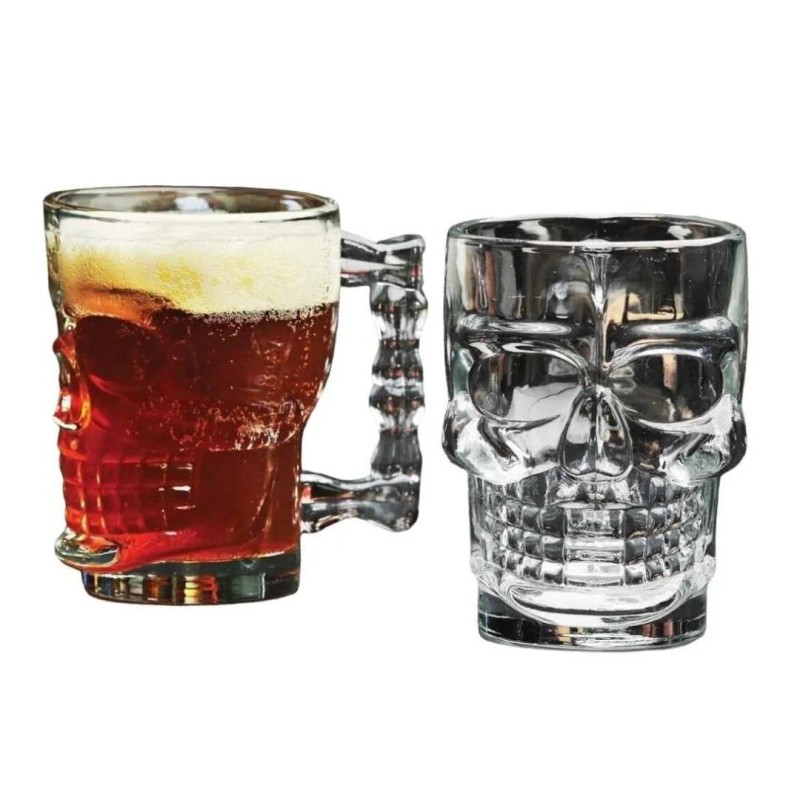 Jarra de cerveza aspecto calavera | Vidrio | Hostelería