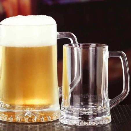 Jarra de Cerveza Maxim | Gran capacidad | 68 cl | Vidrio | Pack 6 uds