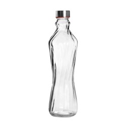 Botella de Cristal Lazo 1 L | Tapa Acero Inox | 6 uds