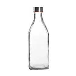 Botella de vidrio 50 cl con tapa inox | Square reutilizable |