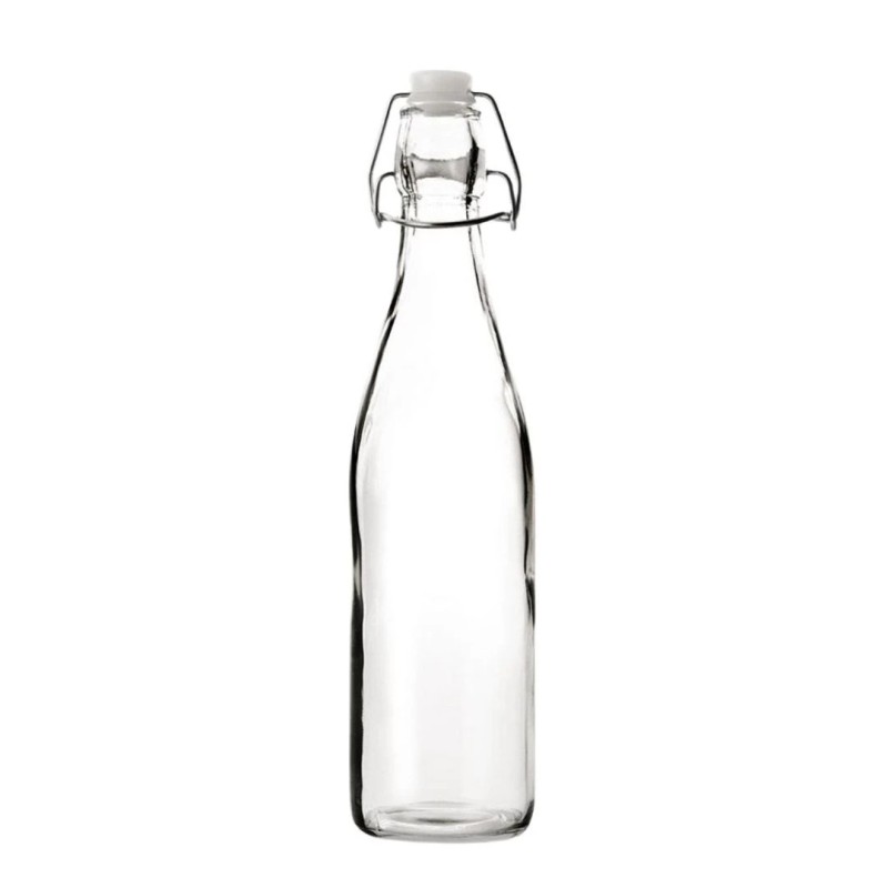 Botella de Cristal Vintage 0,5 L | Tapón Hermético | 6 uds