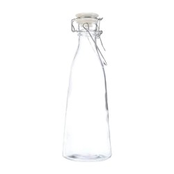 Botella de Cristal Vintage 1 L | Tapón Hermético | 6 uds