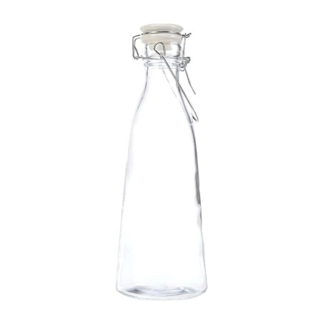 Botella de Cristal Vintage 1 L | Tapón Hermético | 6 uds