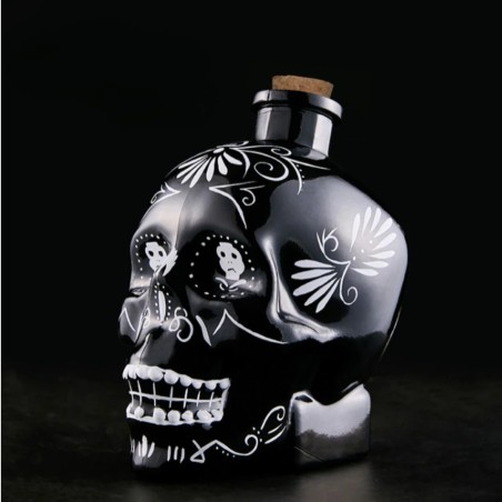 Decantador con forma de calavera negra de lujo pintada a mano 700 ml