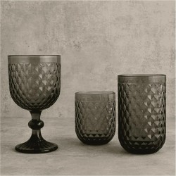 Vasos bajos grises con relieve Elite 26 cl (6 unidades) | Bidasoa