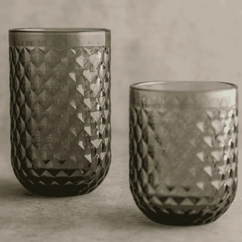 Vasos altos grises con relieve Elite 40 cl (6 unidades) | Bidasoa