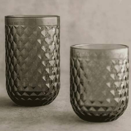 Vasos altos grises con relieve Elite 40 cl (6 unidades) | Bidasoa