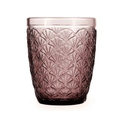 Vasos bajos rosas con relieve "conchas" Rose Moon 29cl (6 uds) | Bidasoa