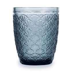 Vasos bajos azules con relieve "conchas" Blue Moon 24cl (6 uds) | Bidasoa